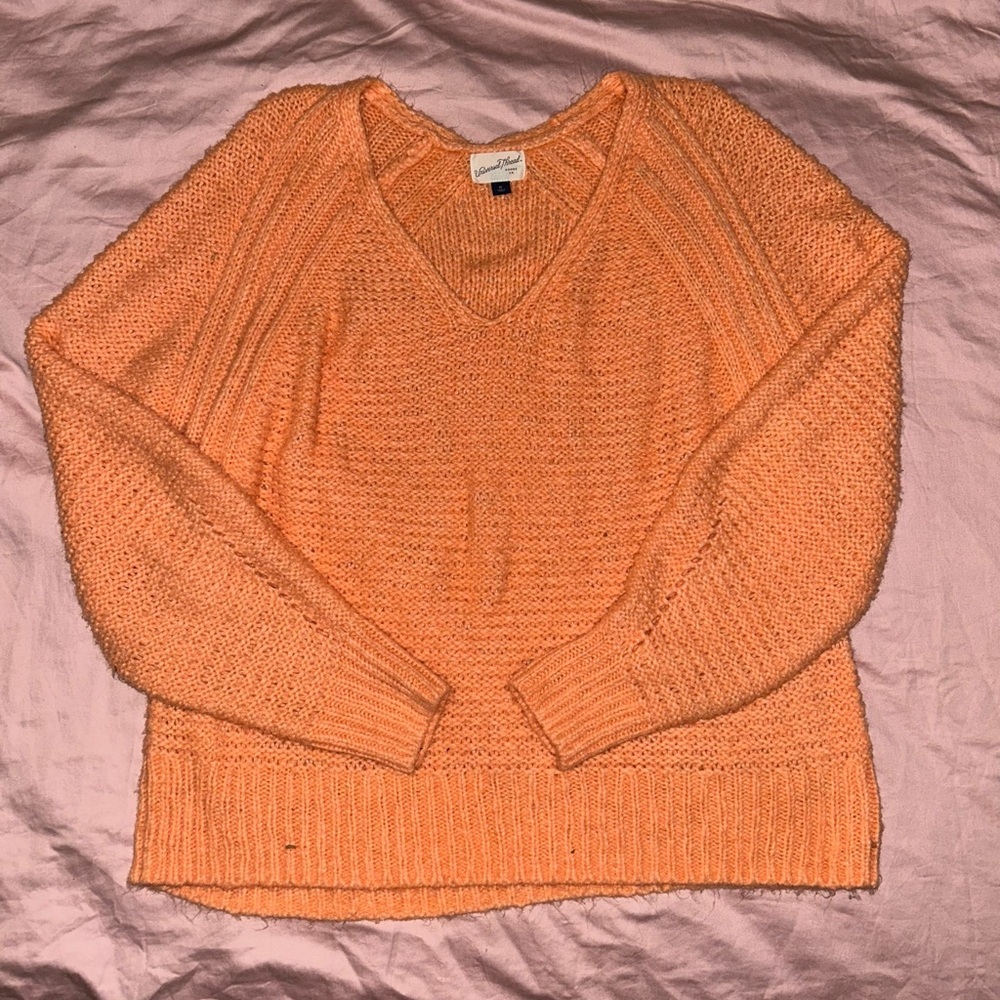 Universal Thread Vibrant Orange V-Neck Sweater